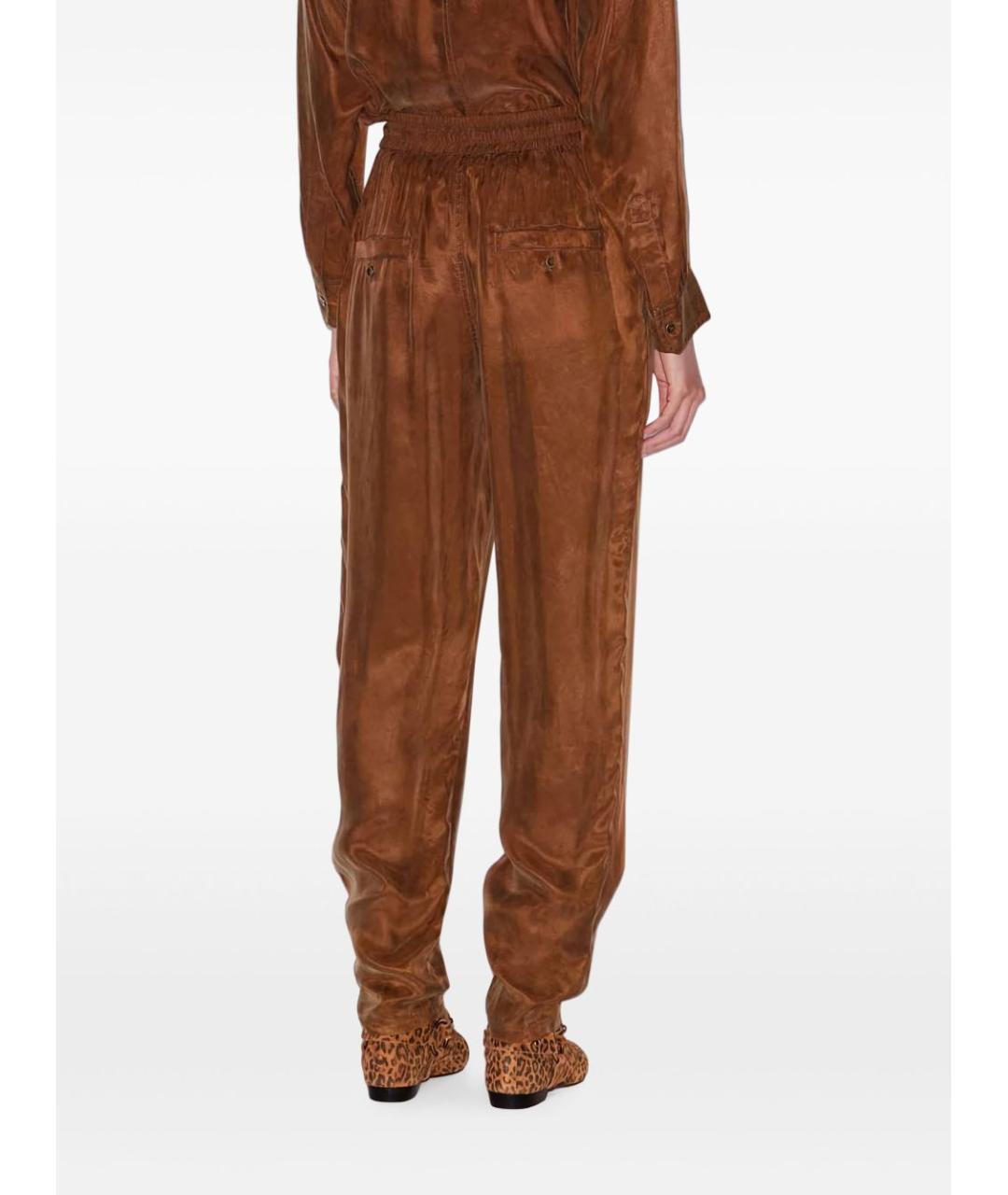 ISABEL MARANT Коричневые вискозные прямые брюки, фото 4