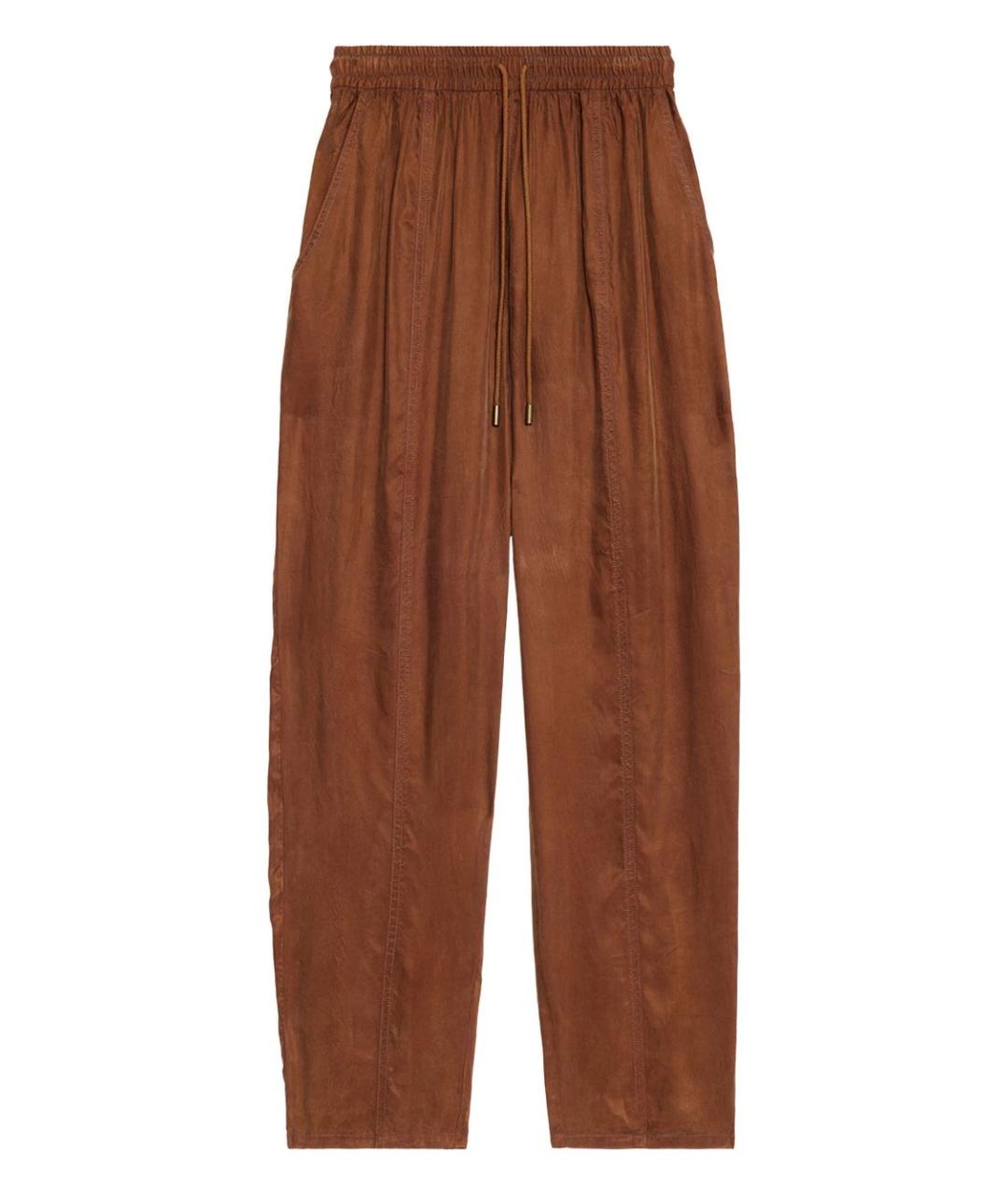 ISABEL MARANT Коричневые вискозные прямые брюки, фото 1