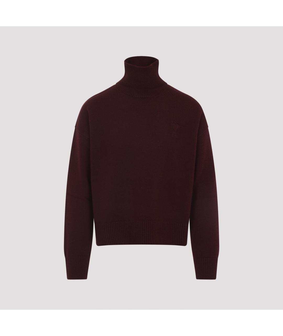 Ami Paris Бордовая шерстяная водолазка, фото 2