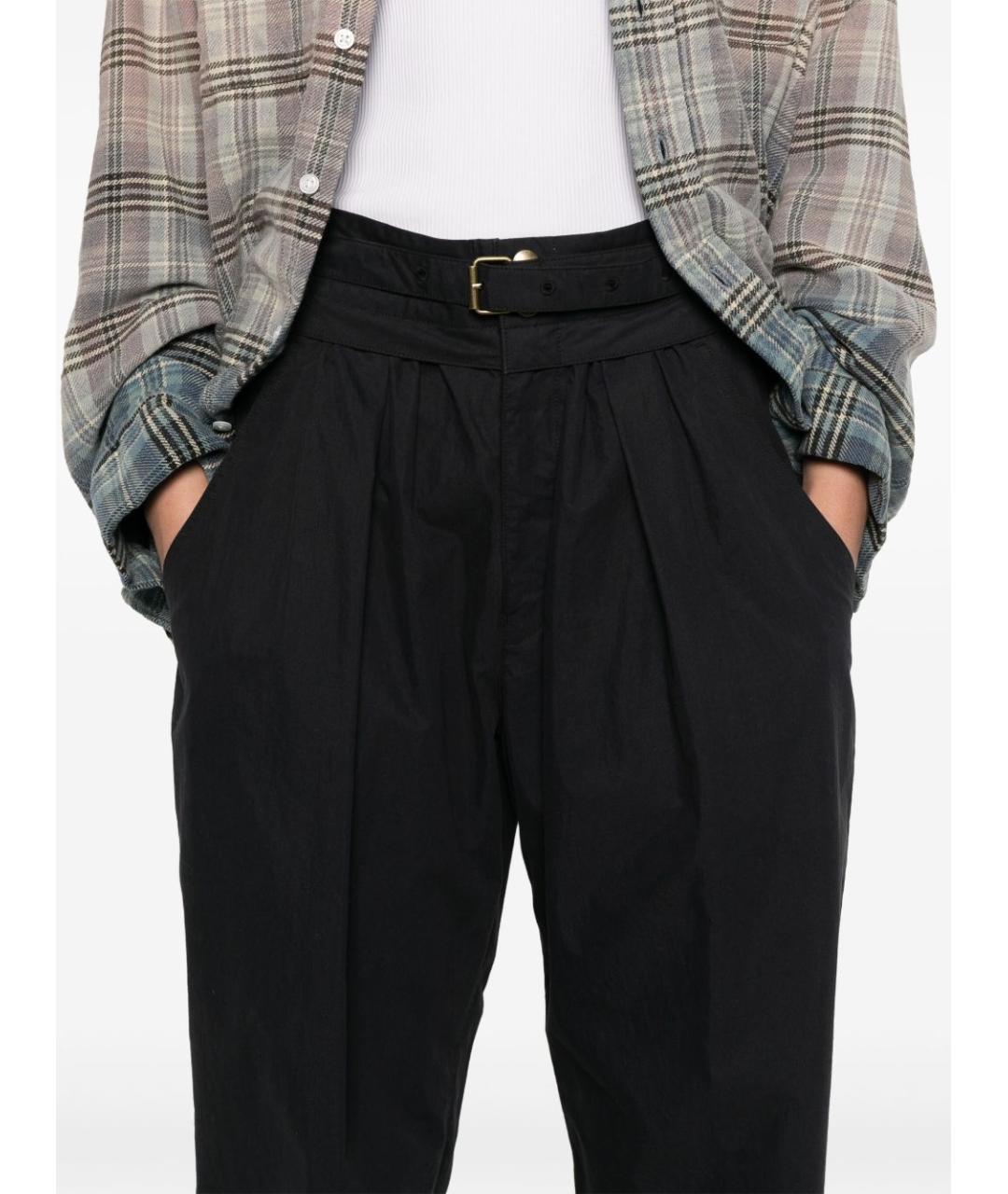 ISABEL MARANT Антрацитовые хлопковые прямые брюки, фото 2