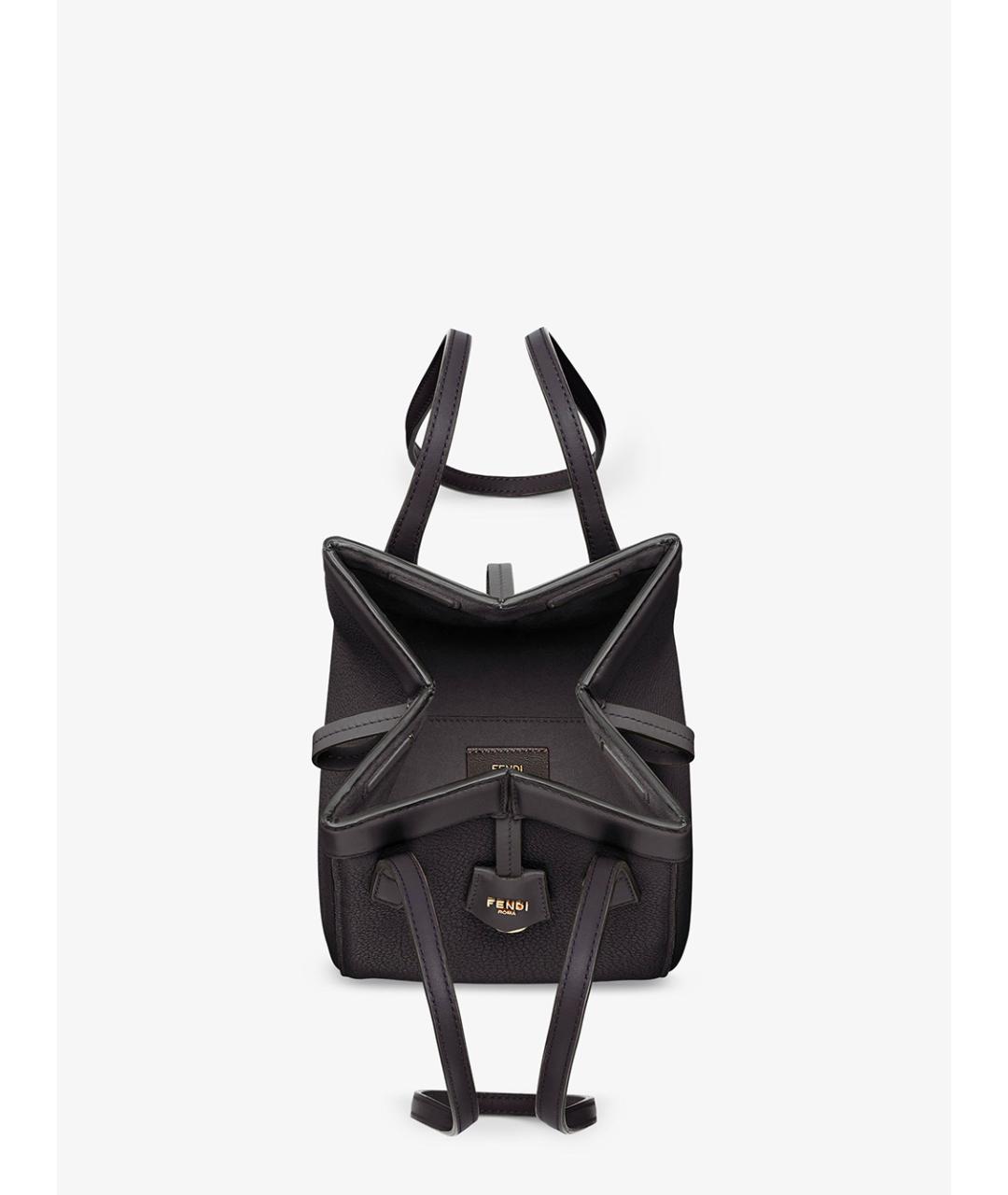 FENDI Черная кожаная сумка тоут, фото 3