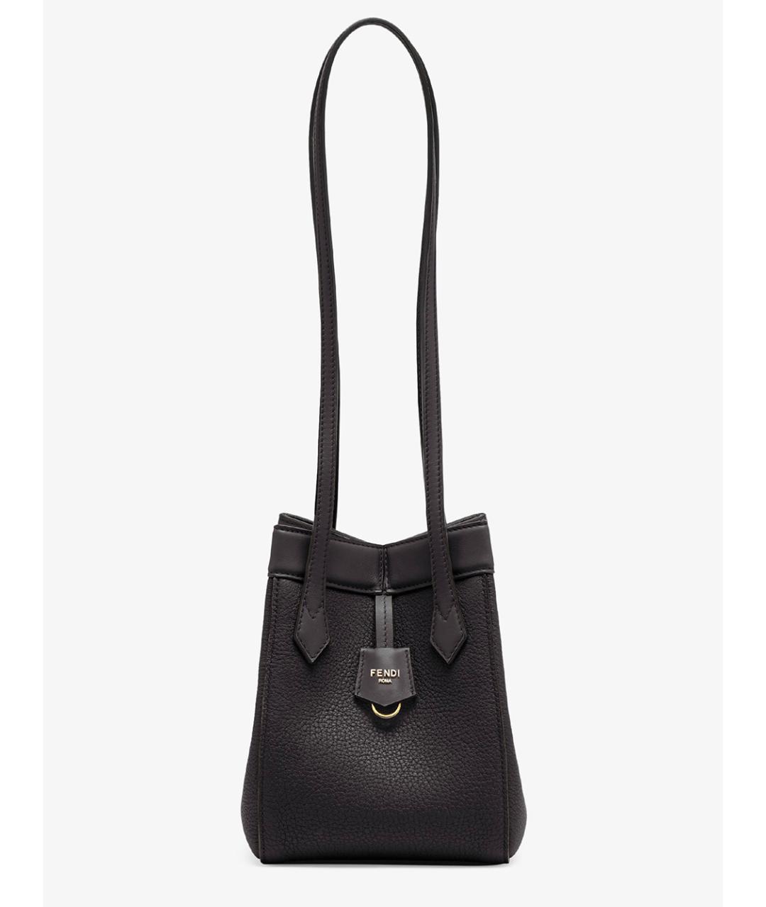 FENDI Черная кожаная сумка тоут, фото 2