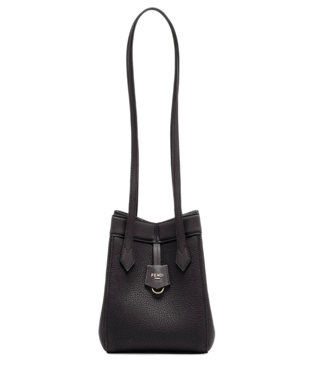 FENDI Черная кожаная сумка тоут, фото 1