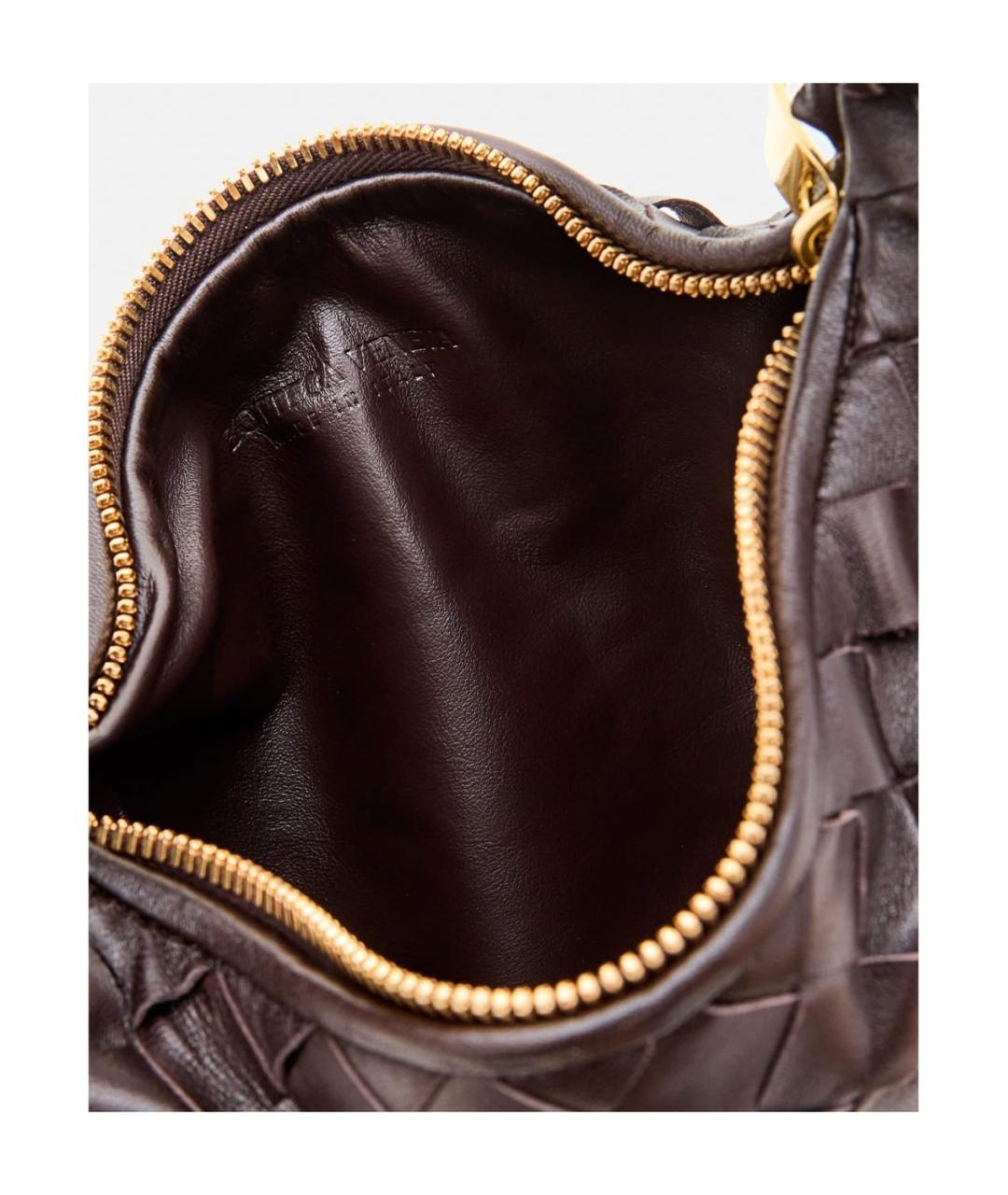 BOTTEGA VENETA Коричневая кожаная сумка с короткими ручками, фото 3
