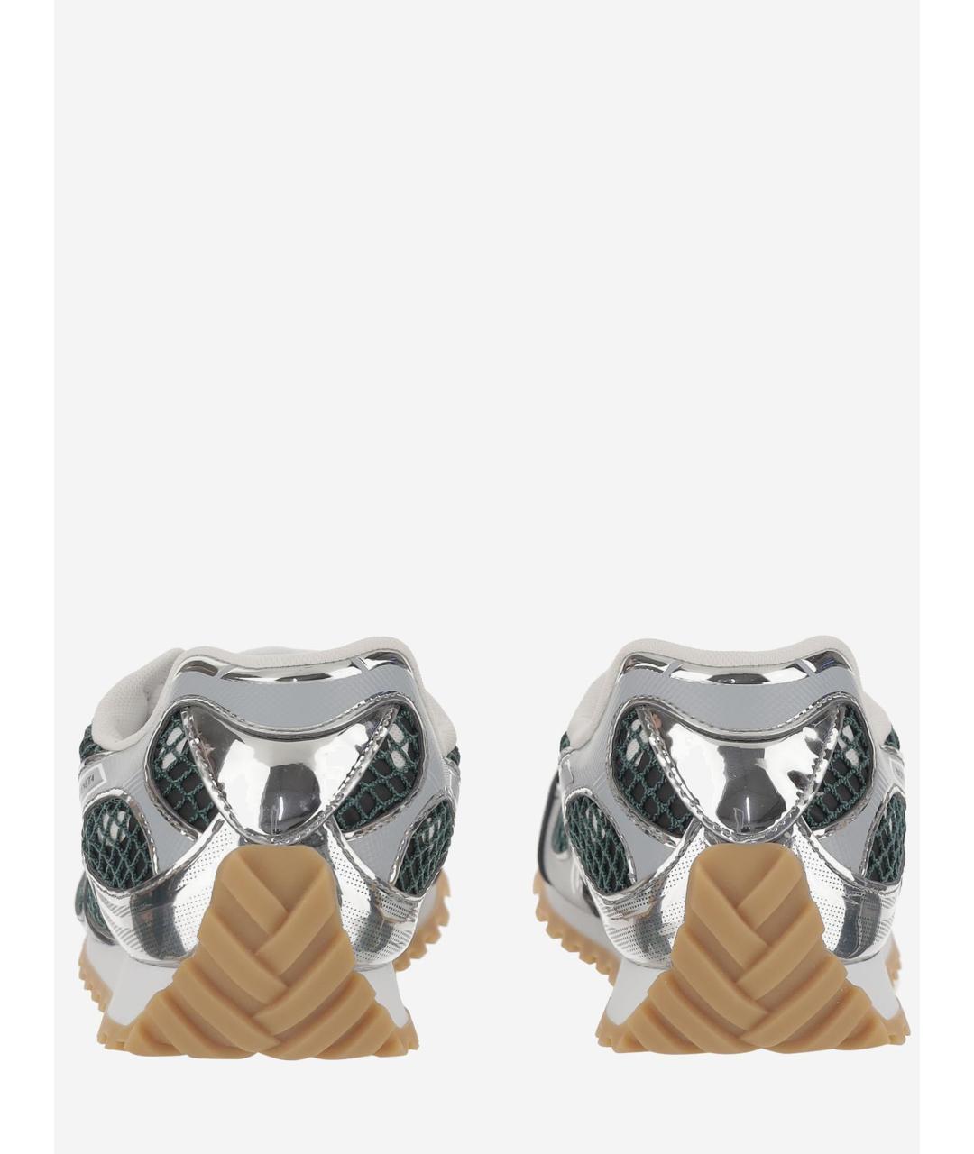 BOTTEGA VENETA Зеленые кожаные кроссовки, фото 4