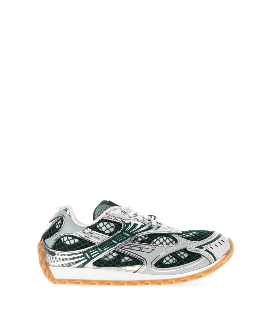 BOTTEGA VENETA Зеленые кожаные кроссовки, фото 1