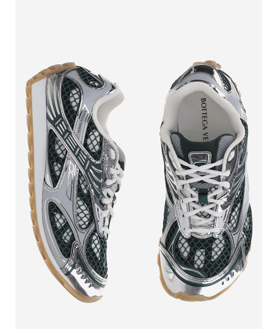 BOTTEGA VENETA Зеленые кожаные кроссовки, фото 3