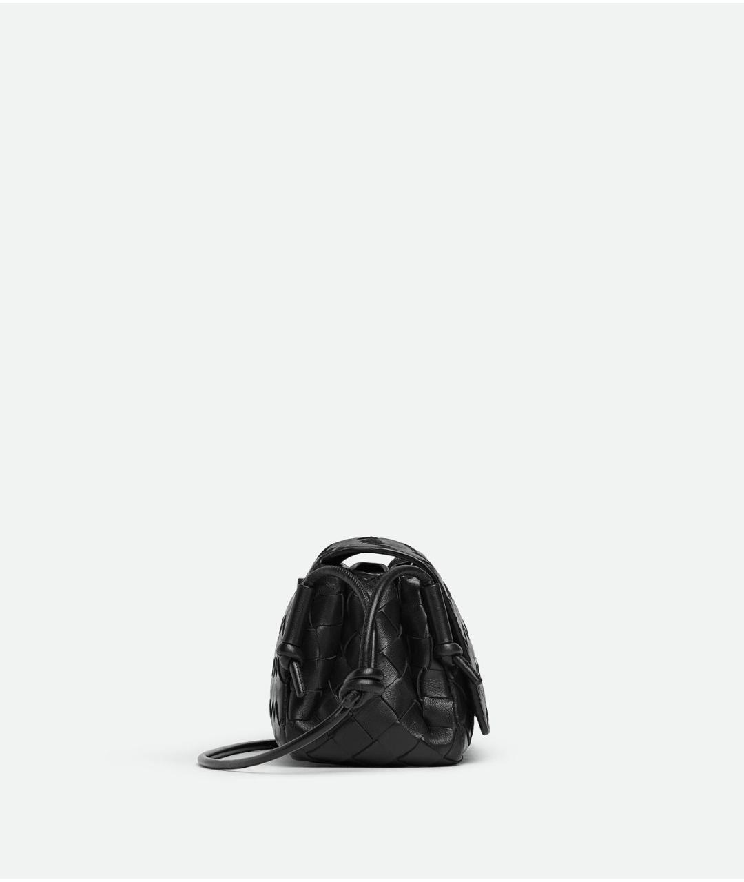 BOTTEGA VENETA Черная кожаная сумка через плечо, фото 4