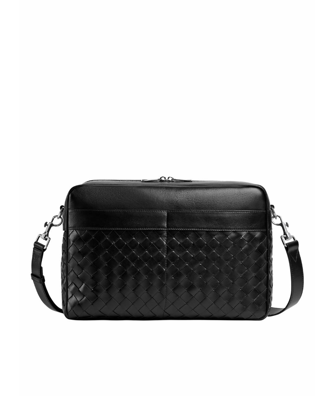 BOTTEGA VENETA Черная кожаная сумка на плечо, фото 1