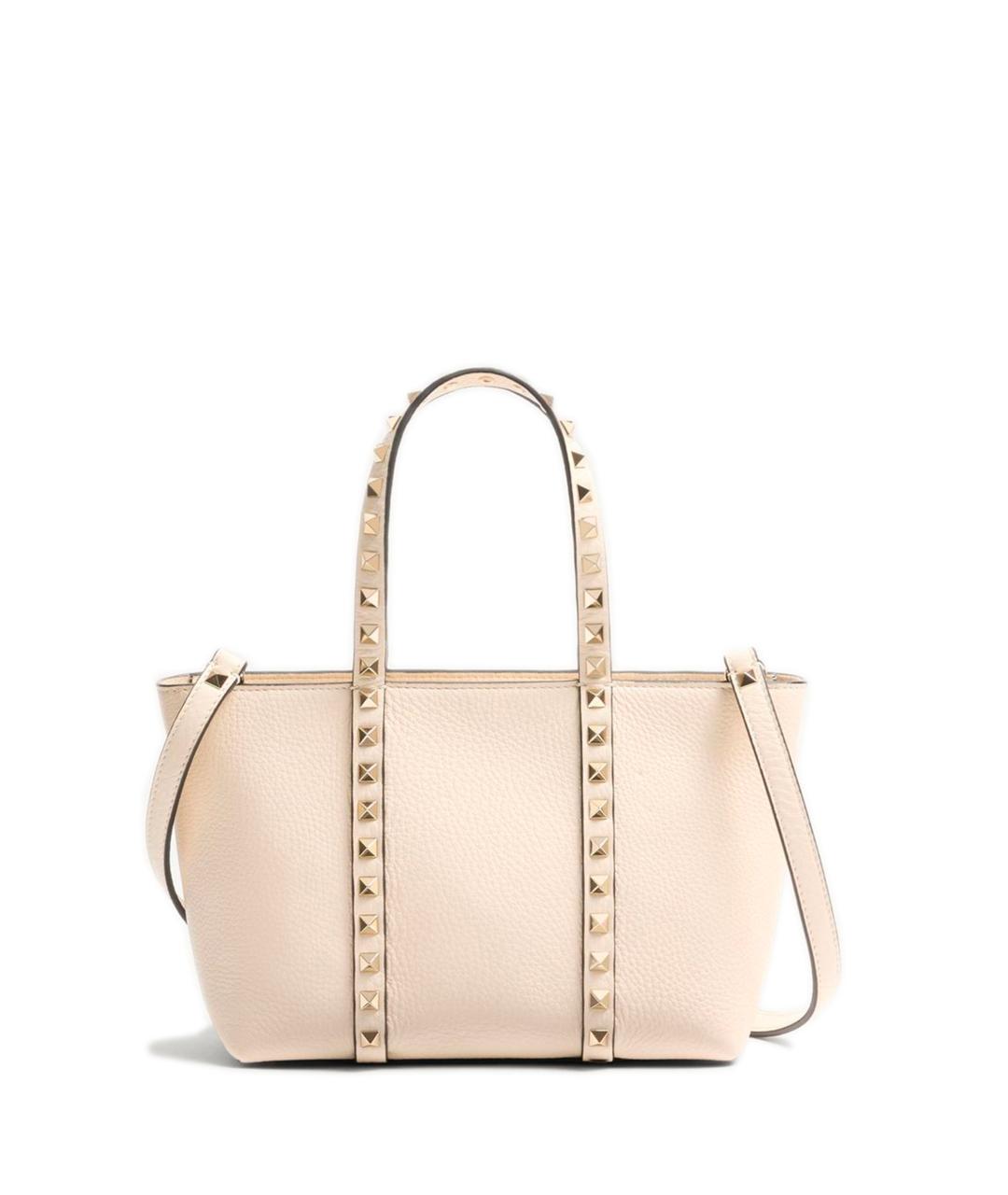 VALENTINO Бежевая кожаная сумка тоут, фото 1