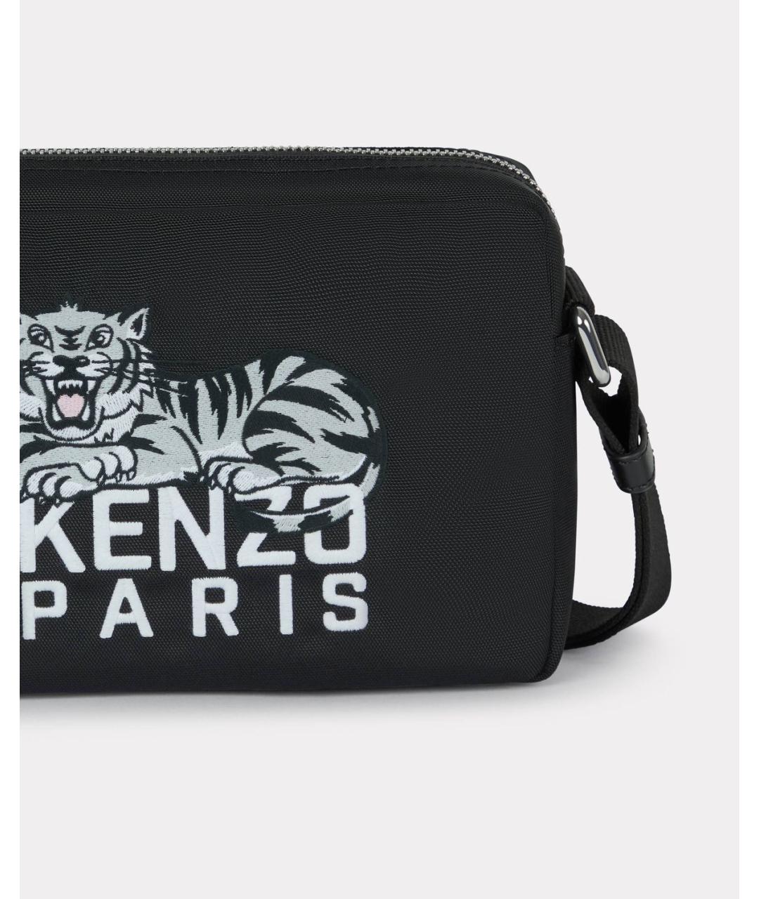 KENZO Черная синтетическая сумка на плечо, фото 2