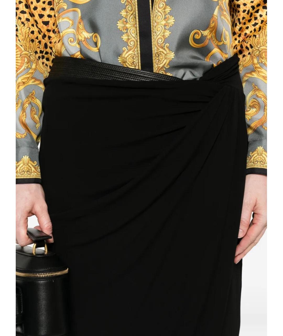 VERSACE Черная вискозная юбка мини, фото 5