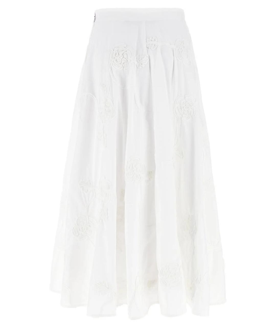 ROTATE Белая хлопковая юбка миди, фото 1