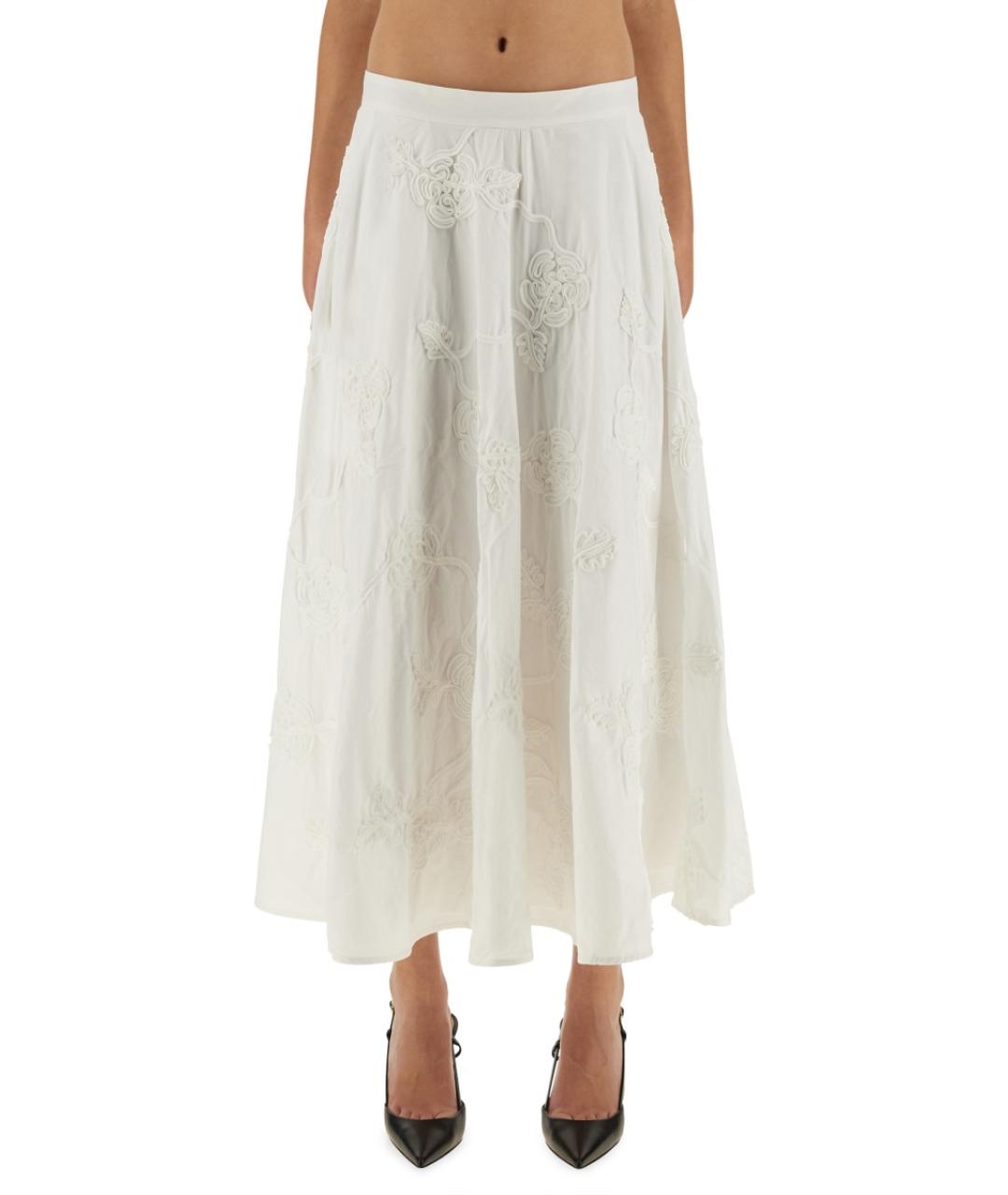 ROTATE Белая хлопковая юбка миди, фото 5