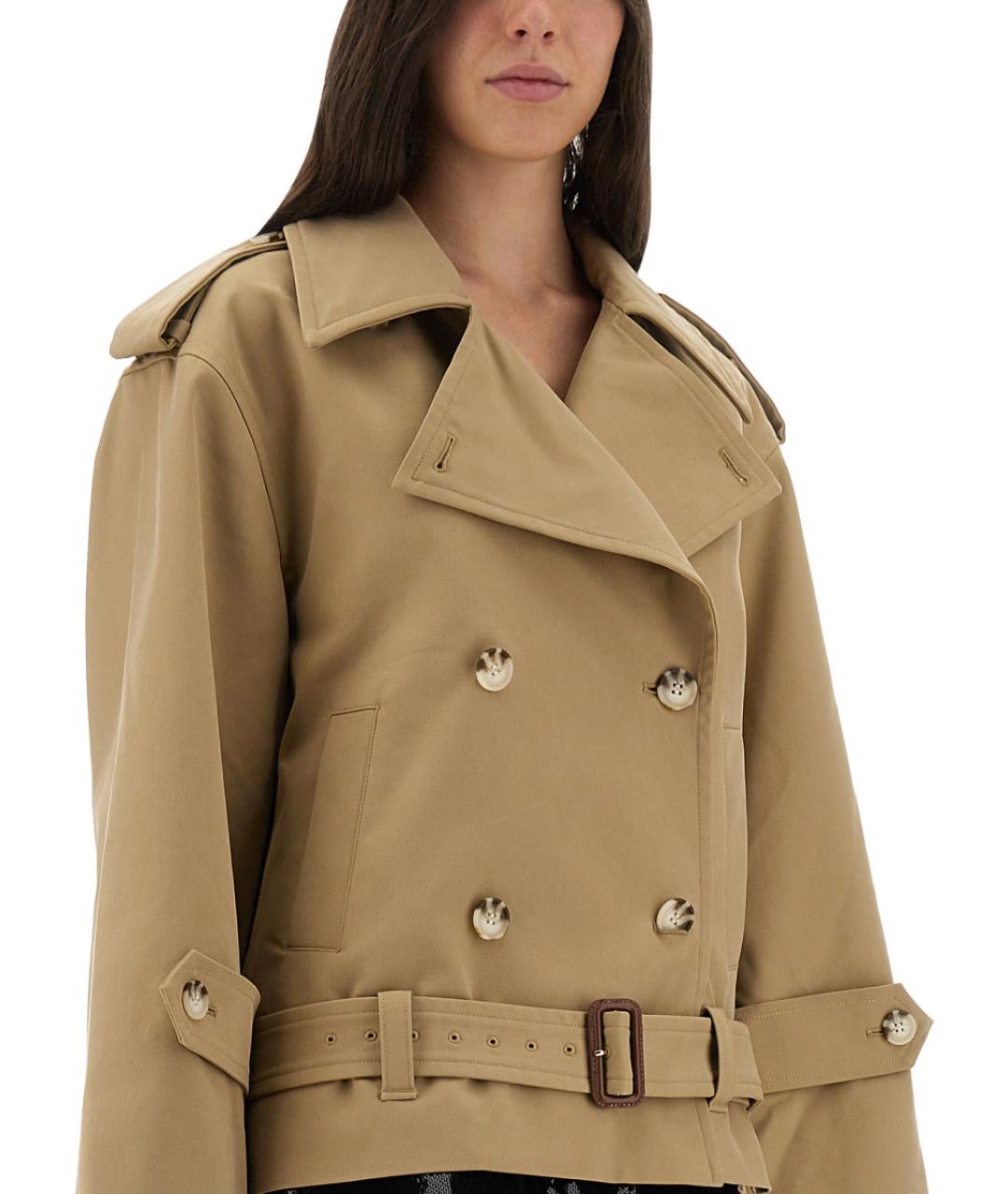 SELF-PORTRAIT Бежевый полиэстеровый тренч/плащ, фото 5