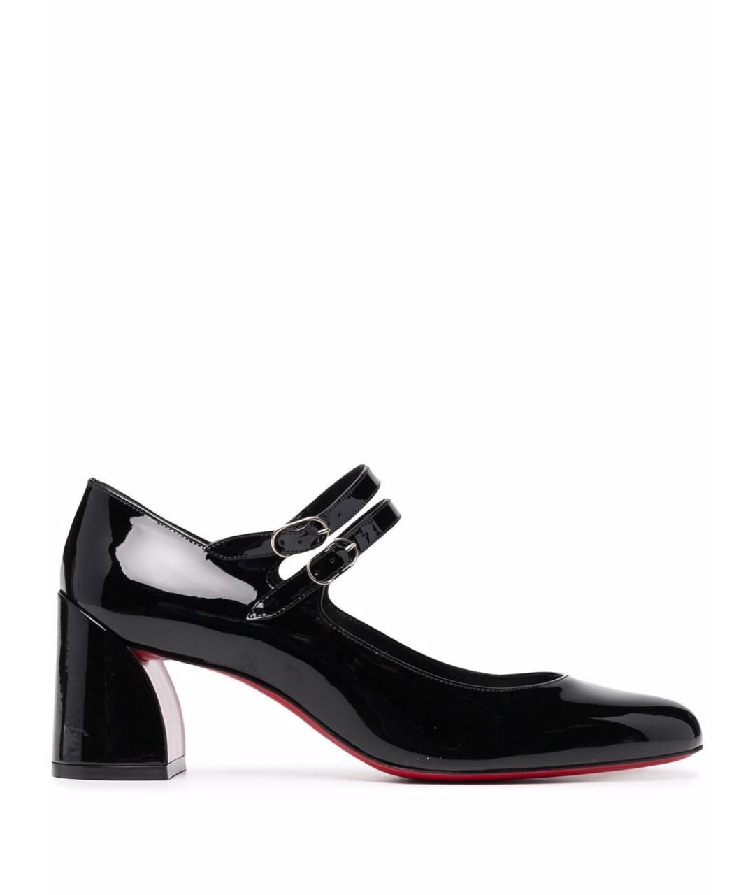 CHRISTIAN LOUBOUTIN Черные кожаные туфли, фото 1