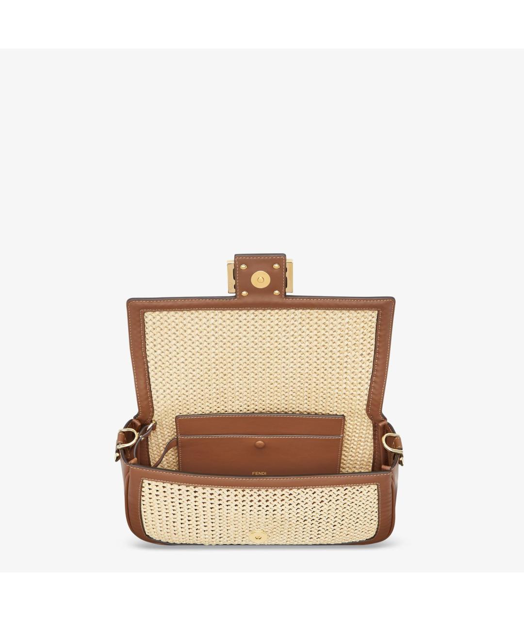 FENDI Бежевая пелетеная сумка через плечо, фото 4