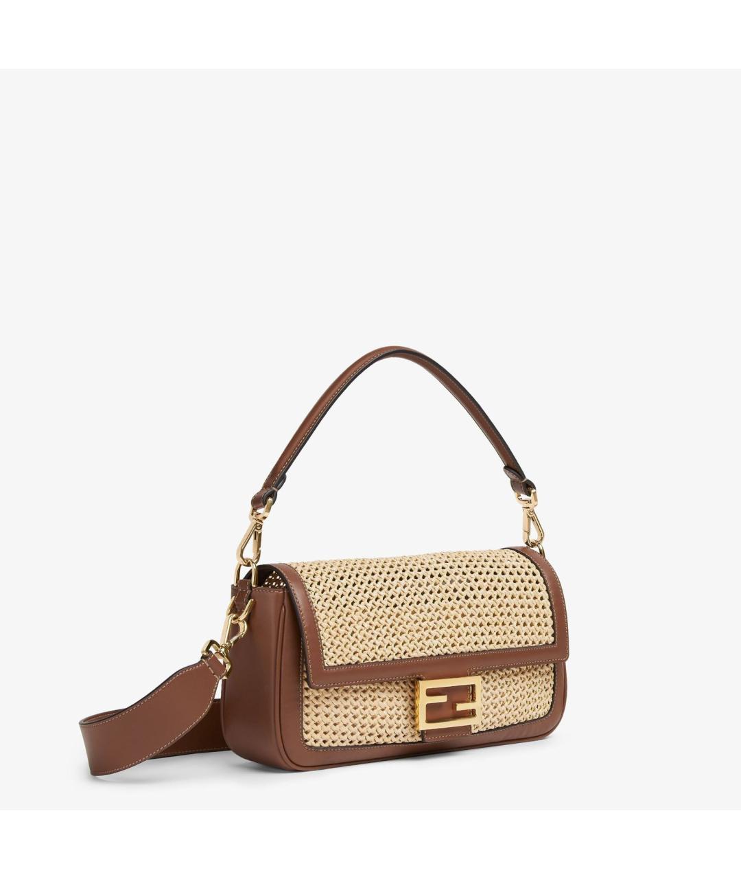 FENDI Бежевая пелетеная сумка через плечо, фото 2