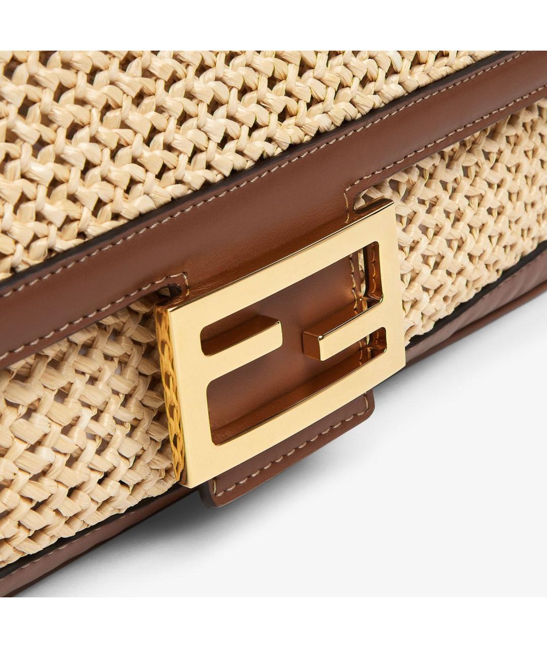 FENDI Бежевая пелетеная сумка через плечо, фото 5