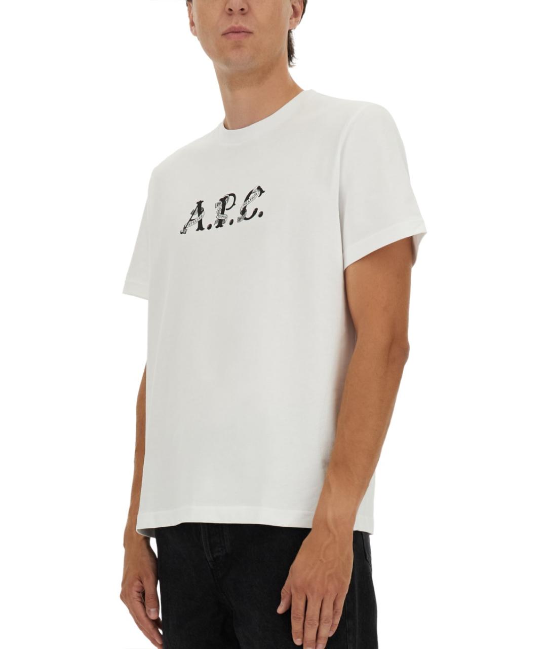 A.P.C. Белая хлопковая футболка, фото 4