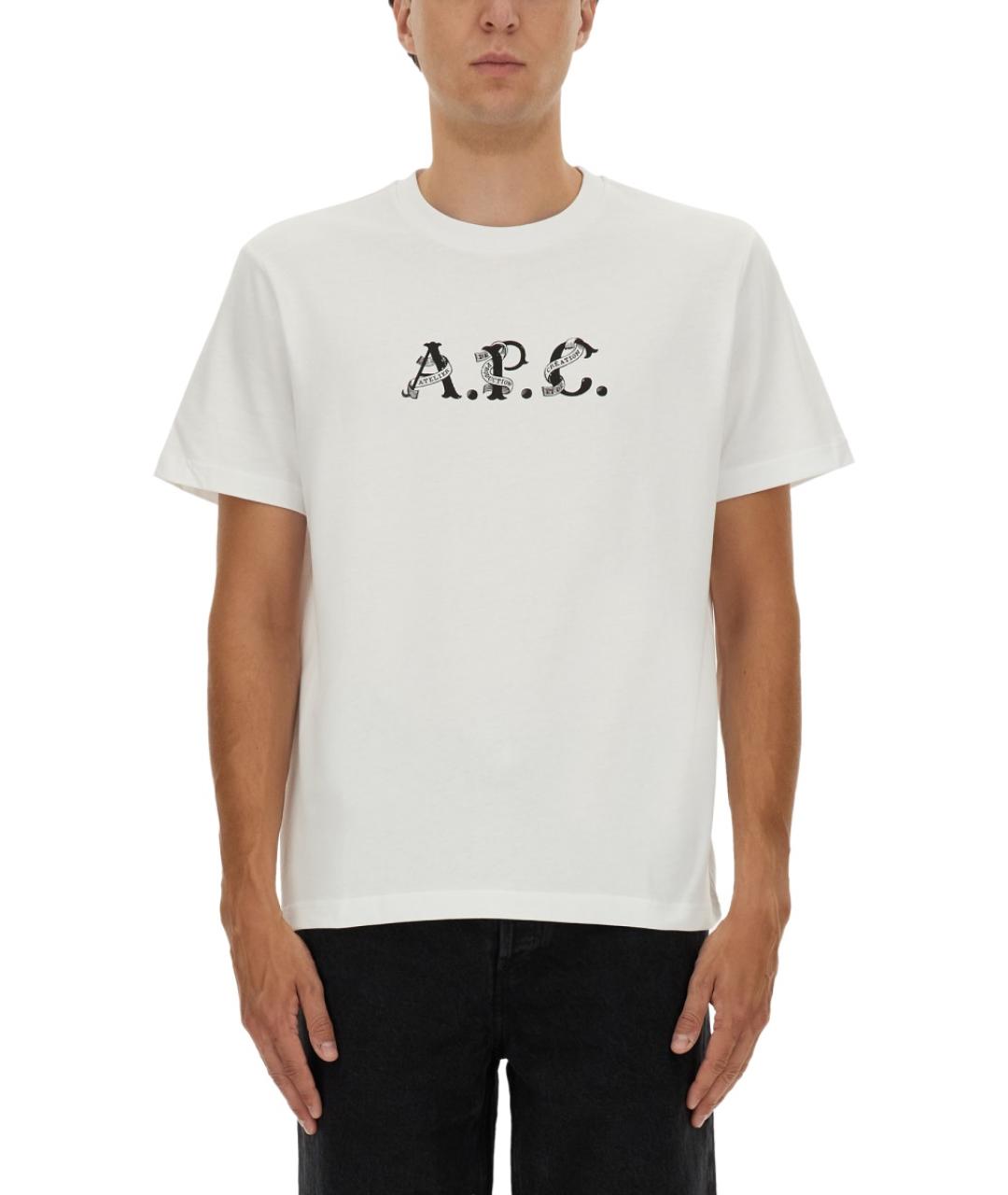 A.P.C. Белая хлопковая футболка, фото 2