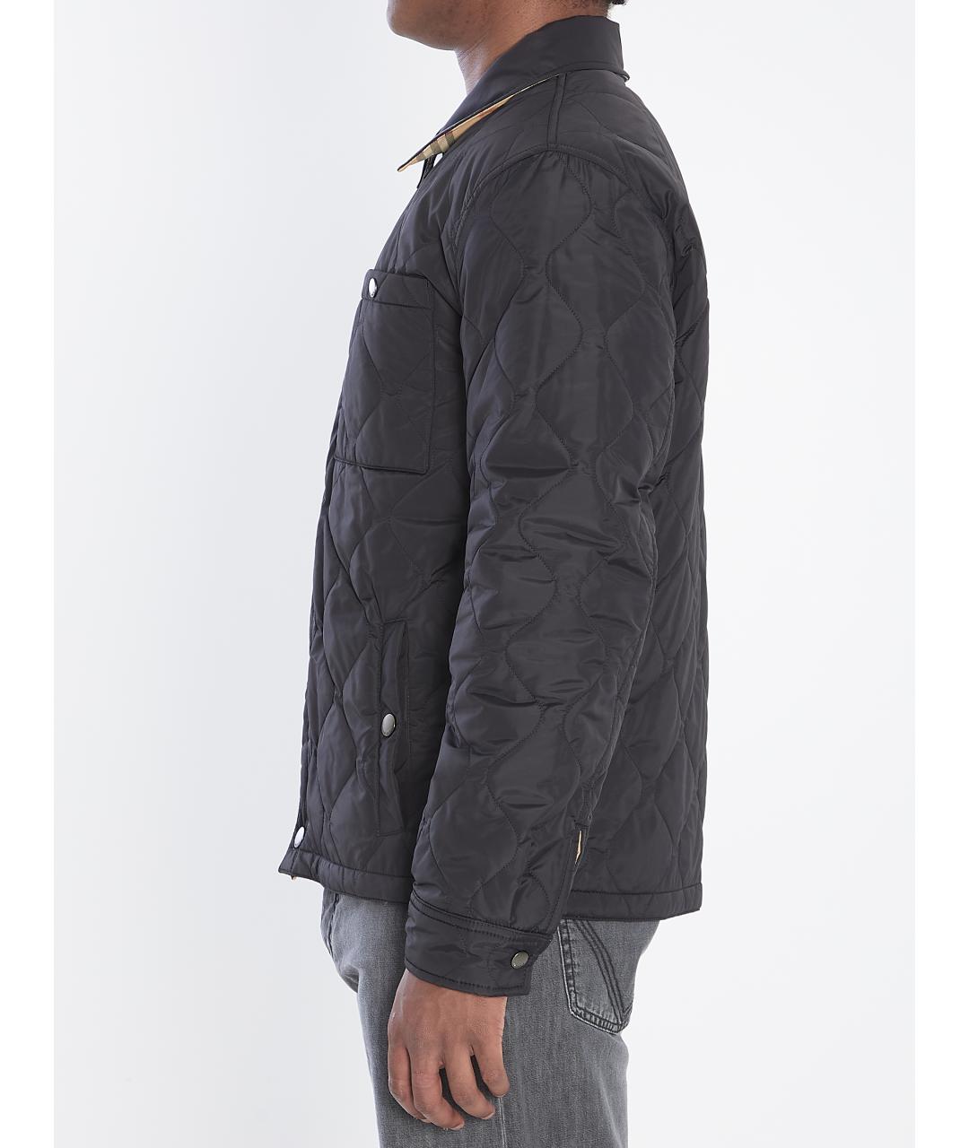 BURBERRY Черная полиамидовая куртка, фото 4