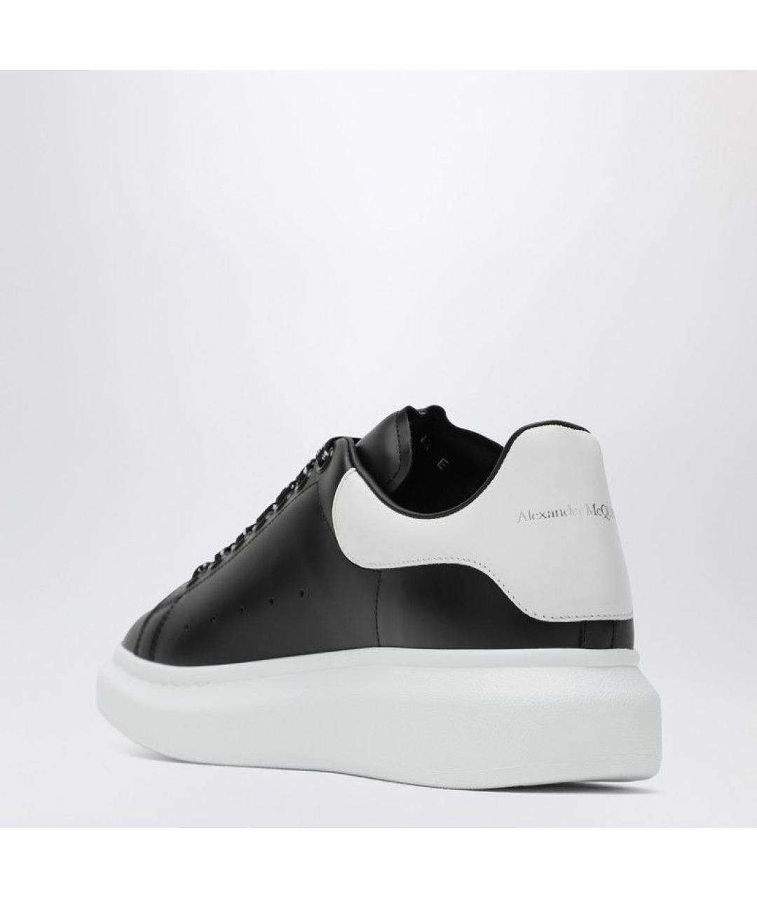 ALEXANDER MCQUEEN Черные кожаные низкие кроссовки / кеды, фото 3