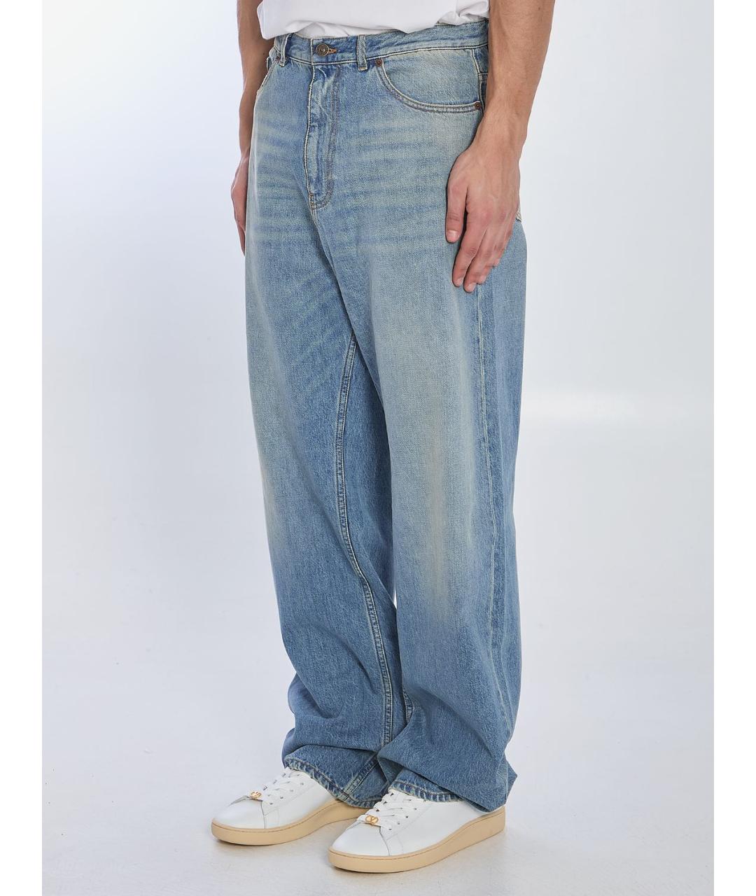 VALENTINO Голубые хлопковые прямые джинсы, фото 2