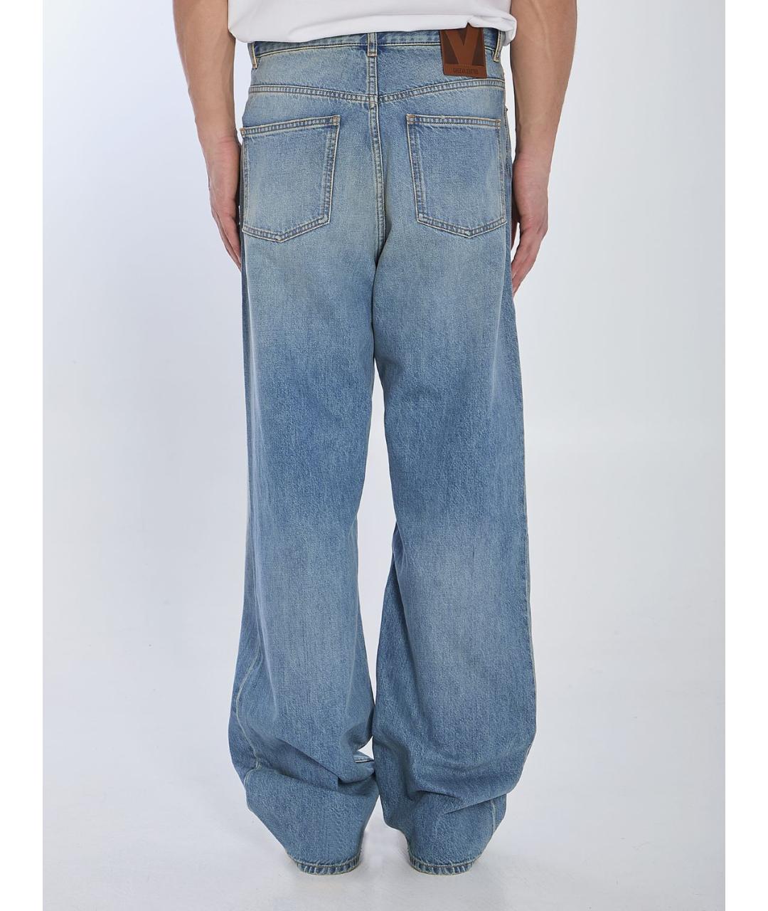 VALENTINO Голубые хлопковые прямые джинсы, фото 4