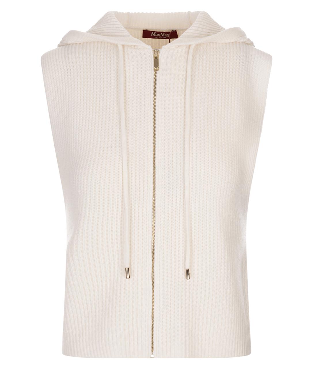 MAX MARA STUDIO Белая шерстяная жилетка, фото 1