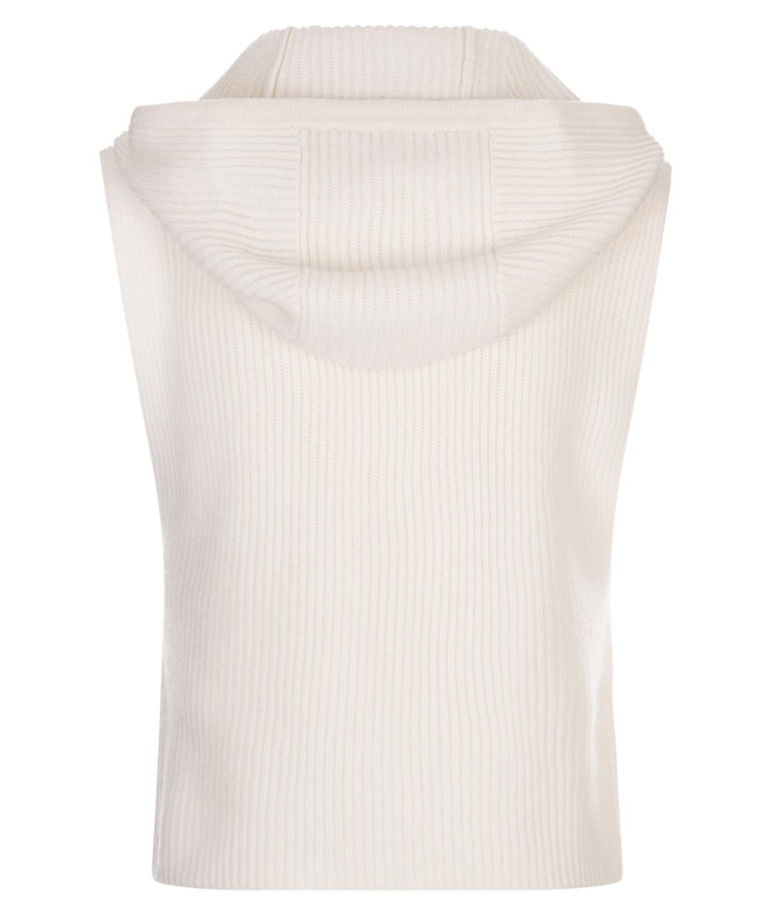 MAX MARA STUDIO Белая шерстяная жилетка, фото 2