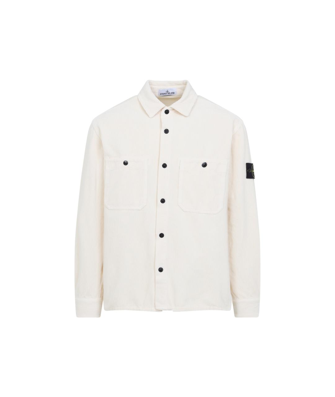 STONE ISLAND Белая хлопковая куртка, фото 1