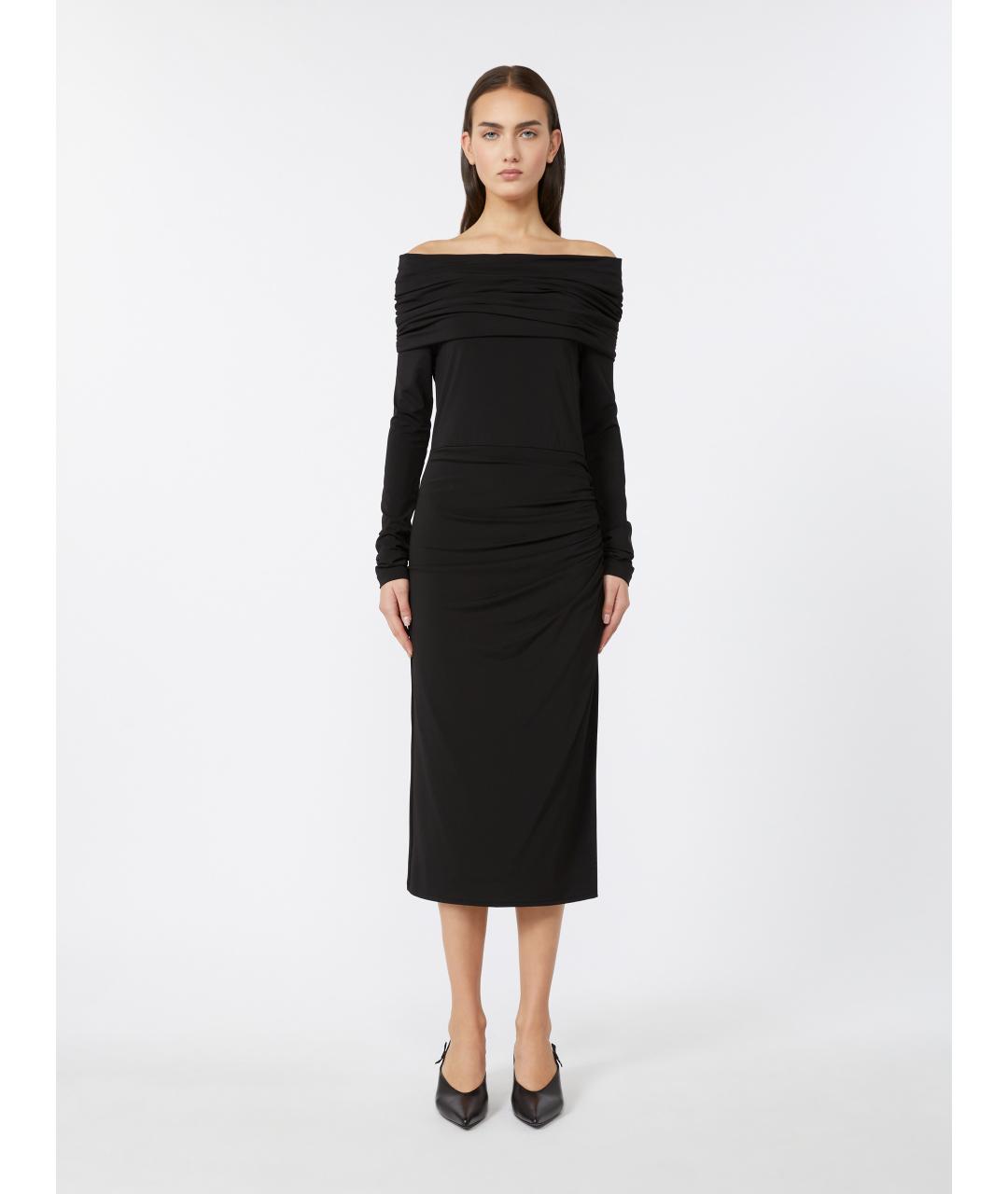 MAX MARA STUDIO Черное вискозное повседневное платье, фото 3