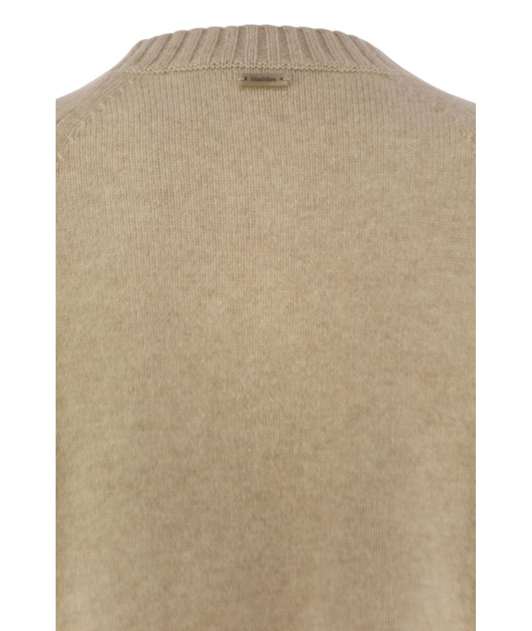 MAX MARA Бежевый шерстяной джемпер / свитер, фото 4