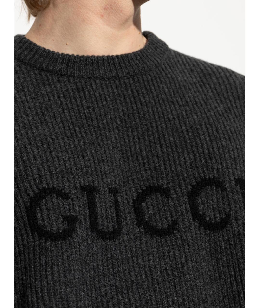 GUCCI Антрацитовый шерстяной джемпер / свитер, фото 5