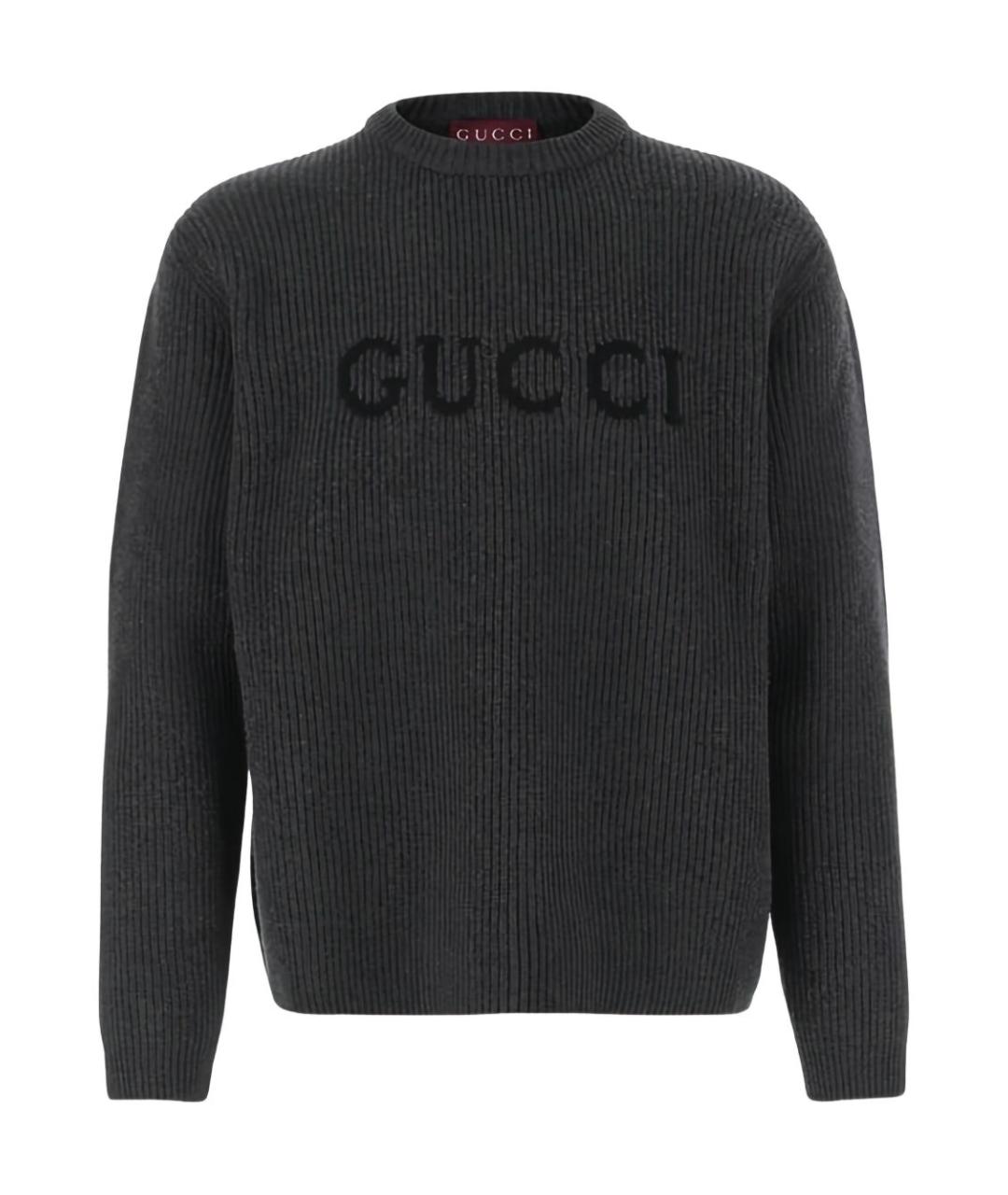 GUCCI Антрацитовый шерстяной джемпер / свитер, фото 3