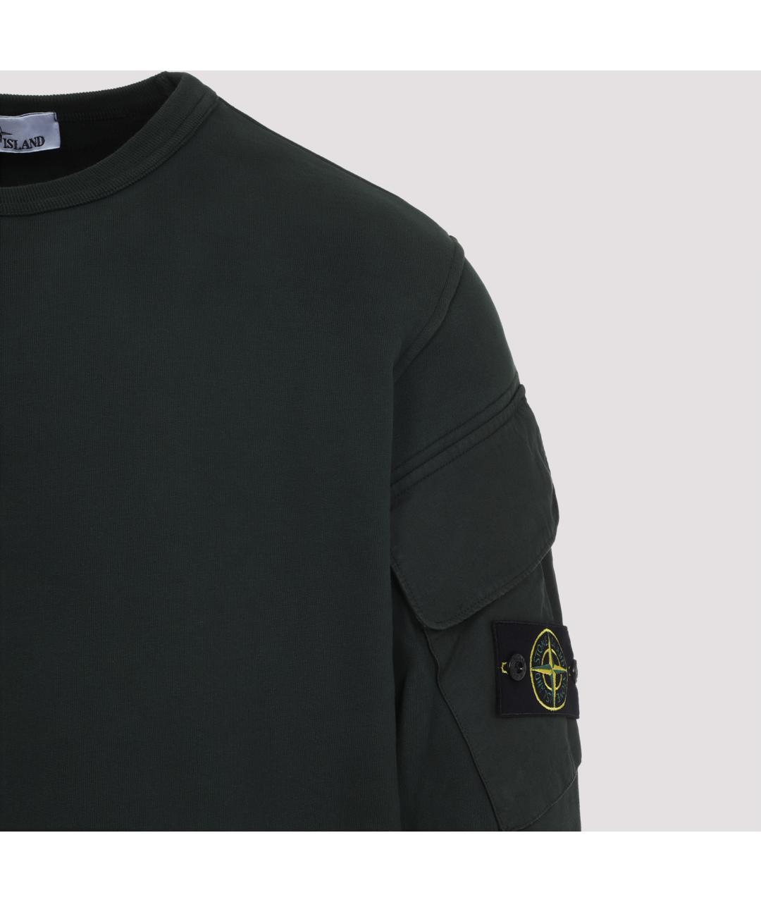STONE ISLAND Зеленый хлопковый джемпер / свитер, фото 3