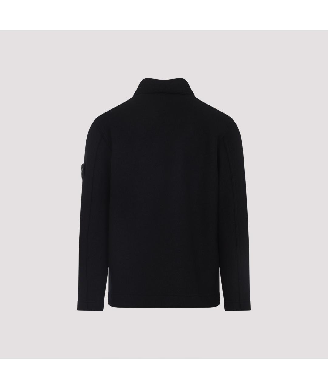 STONE ISLAND Черная шерстяная куртка, фото 3