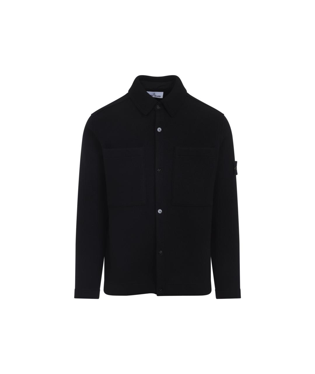 STONE ISLAND Черная шерстяная куртка, фото 1