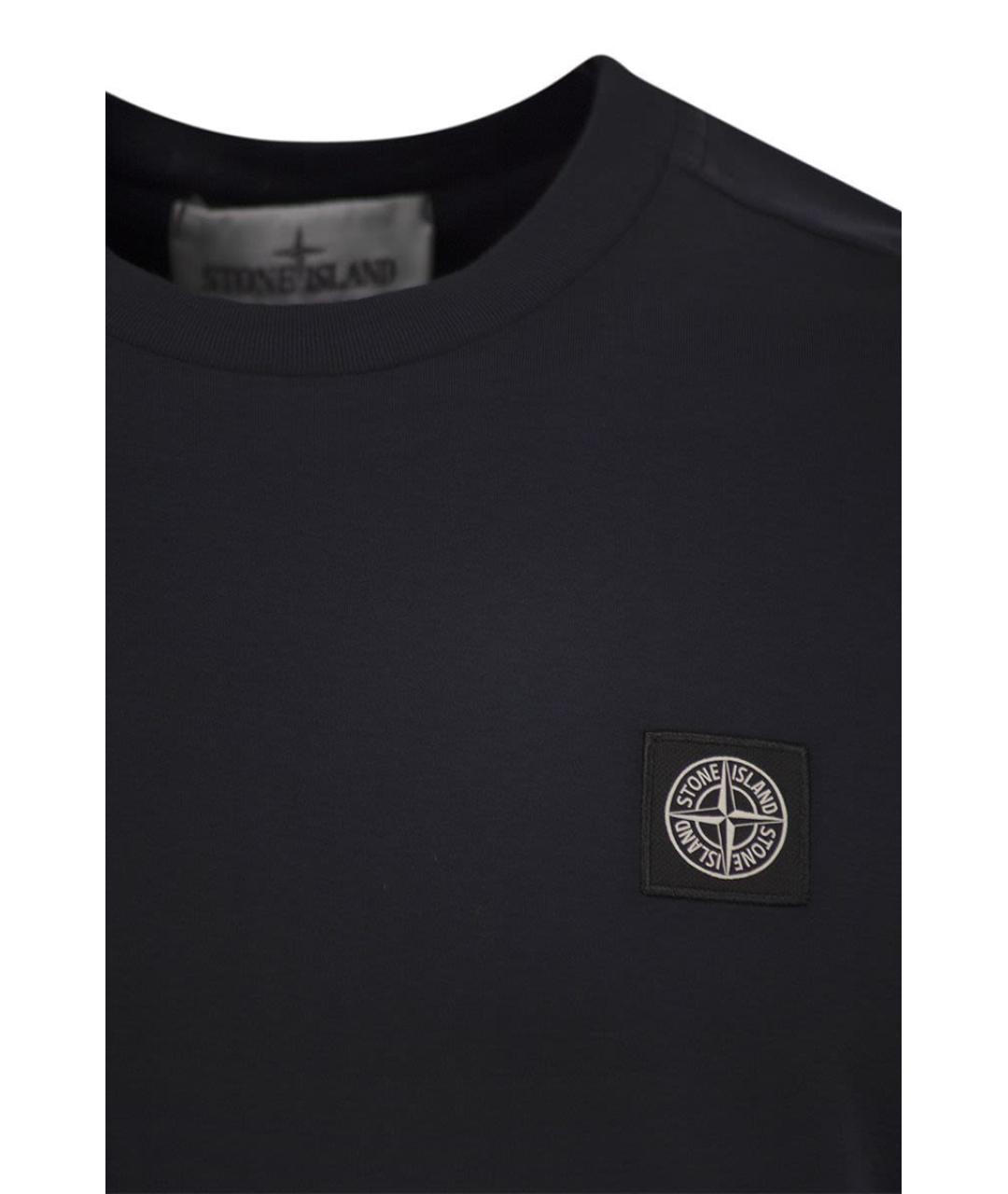 STONE ISLAND Синяя хлопковая футболка, фото 4