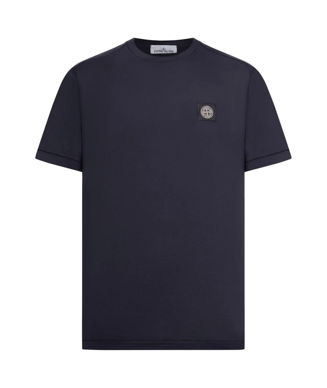 STONE ISLAND Синяя хлопковая футболка, фото 1