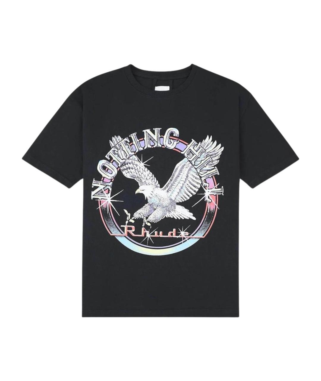 RHUDE Черная хлопковая футболка, фото 1
