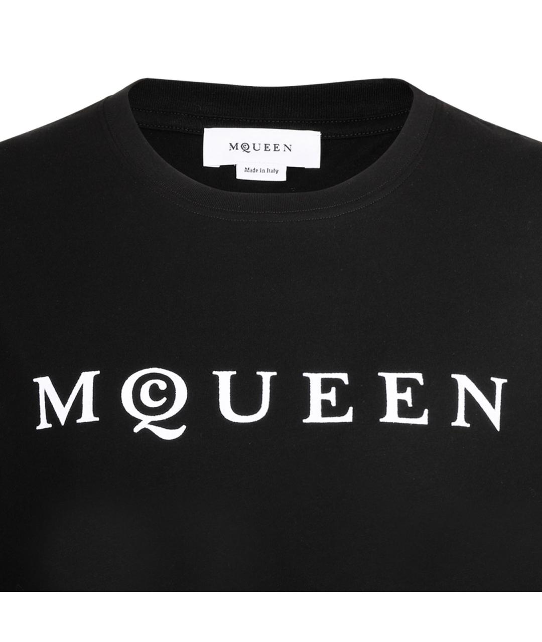 ALEXANDER MCQUEEN Черная хлопковая футболка, фото 3