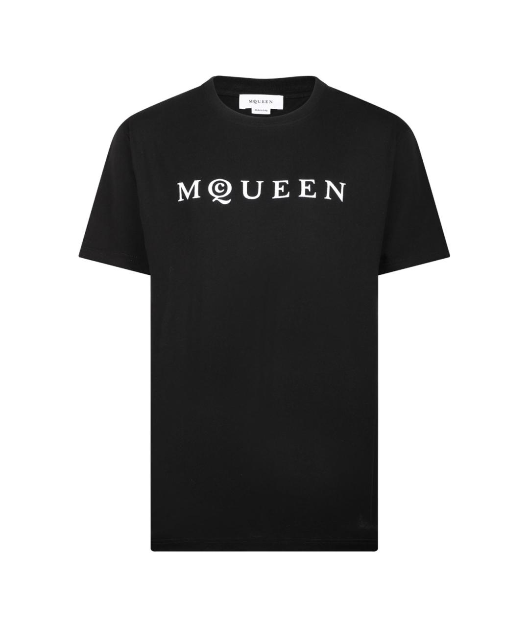 ALEXANDER MCQUEEN Черная хлопковая футболка, фото 1