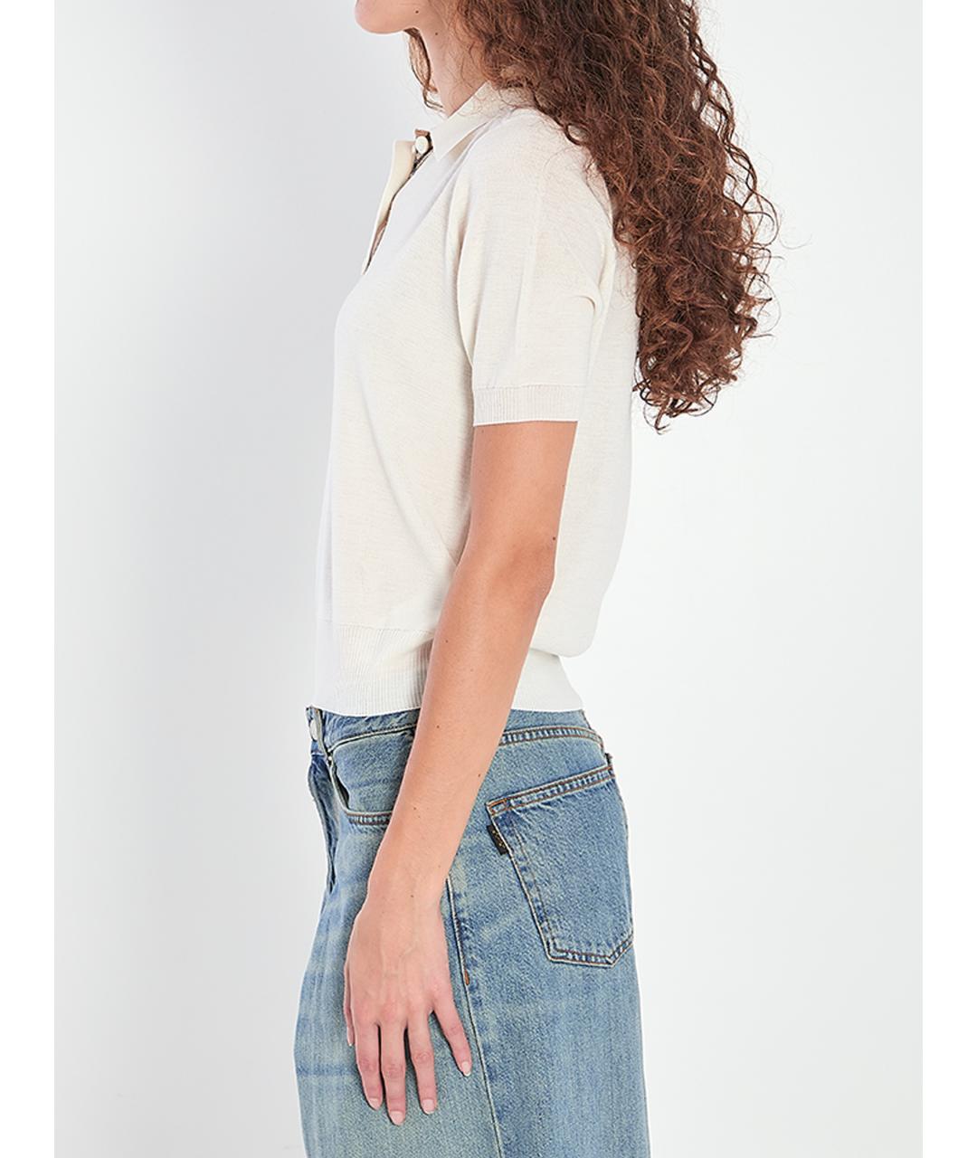 BURBERRY Белая шерстяная футболка, фото 4