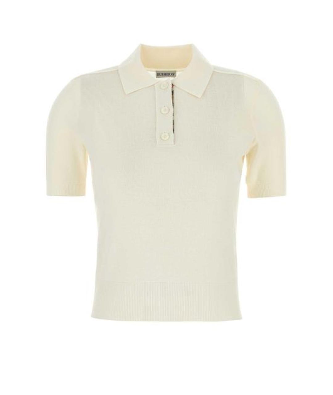 BURBERRY Белая шерстяная футболка, фото 1