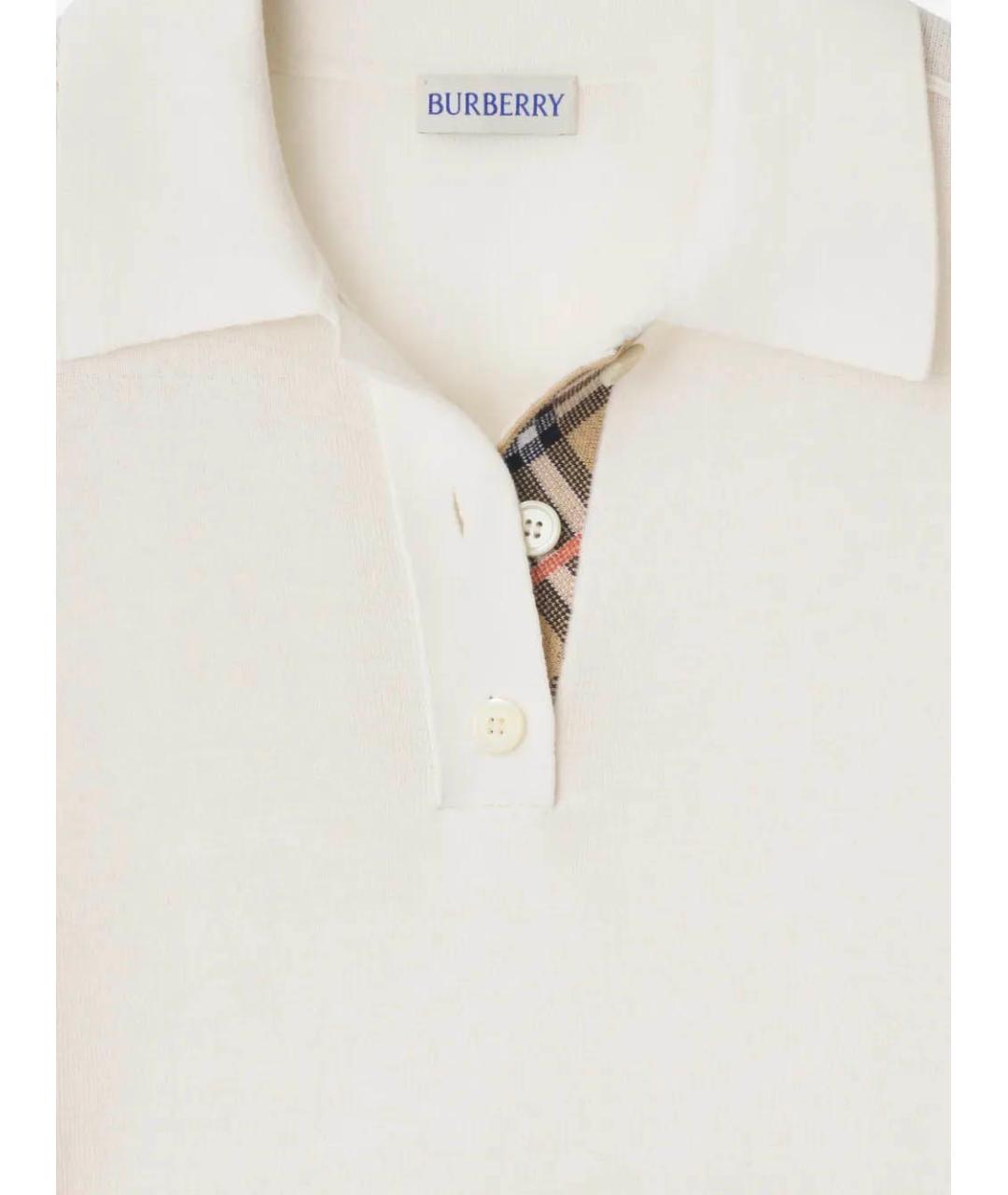 BURBERRY Белая шерстяная футболка, фото 6