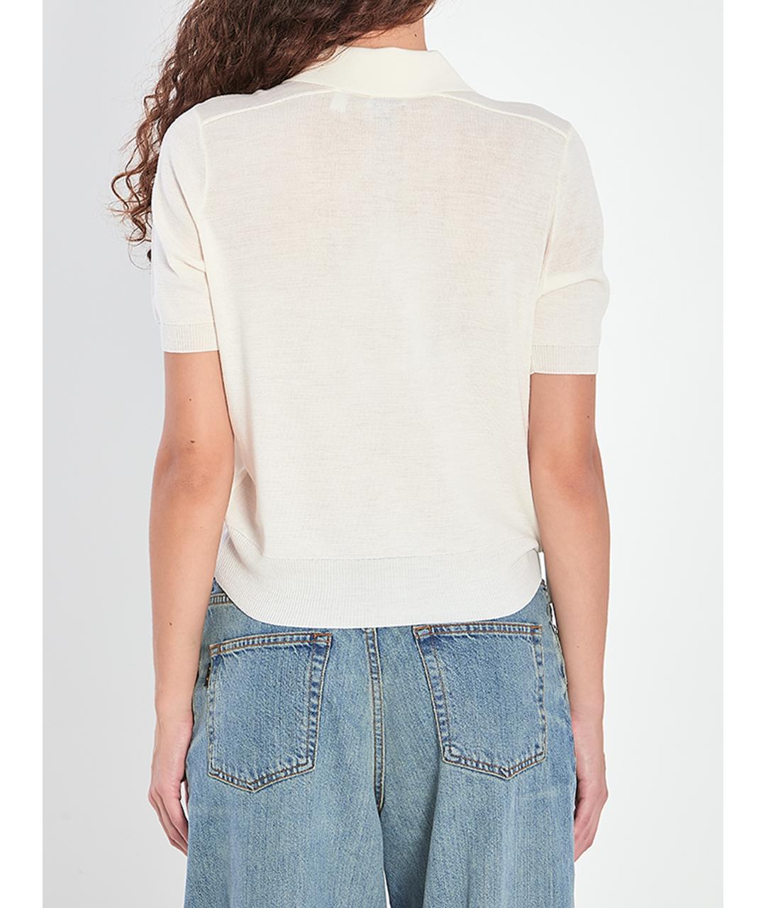 BURBERRY Белая шерстяная футболка, фото 5