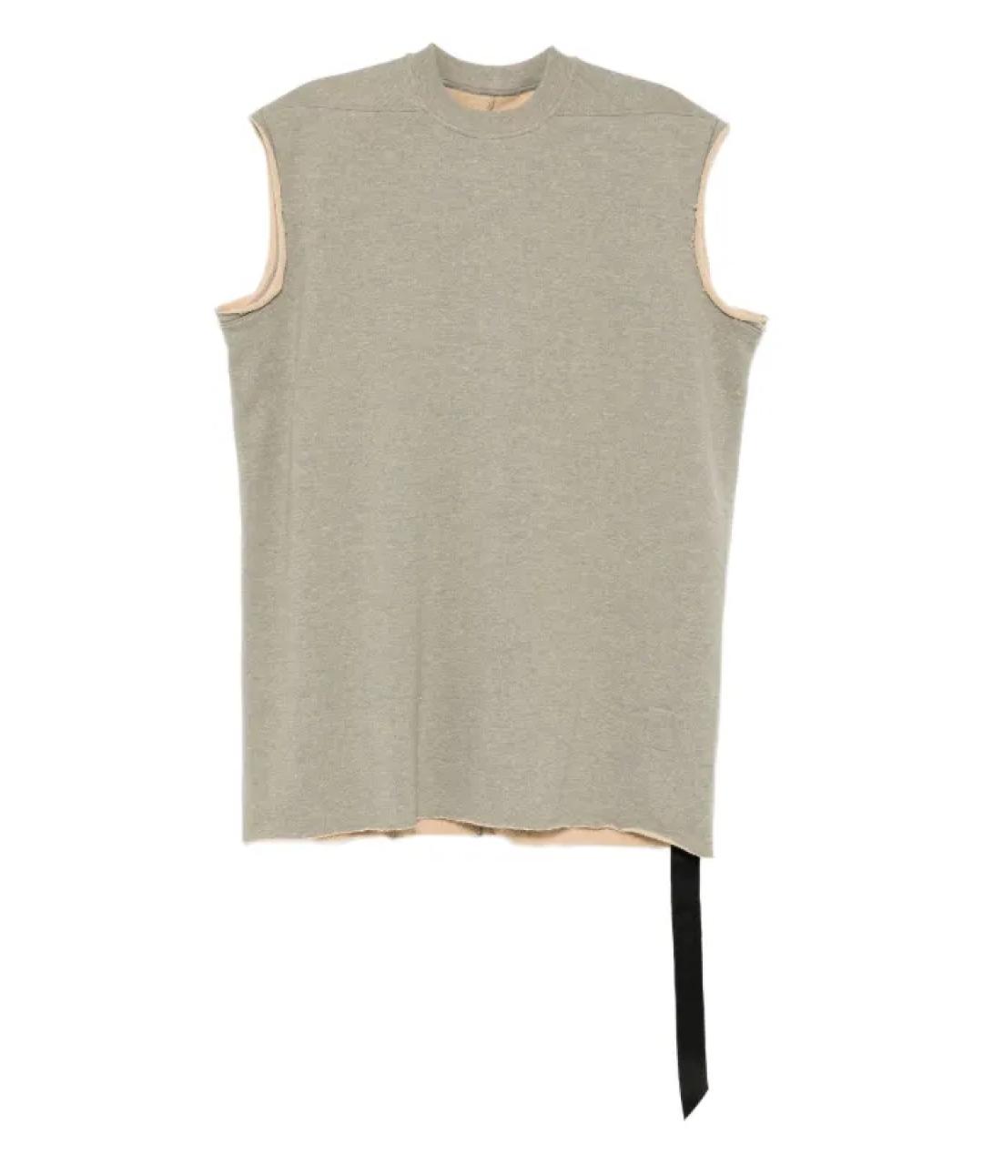 RICK OWENS DRKSHDW Серая хлопковая футболка, фото 1