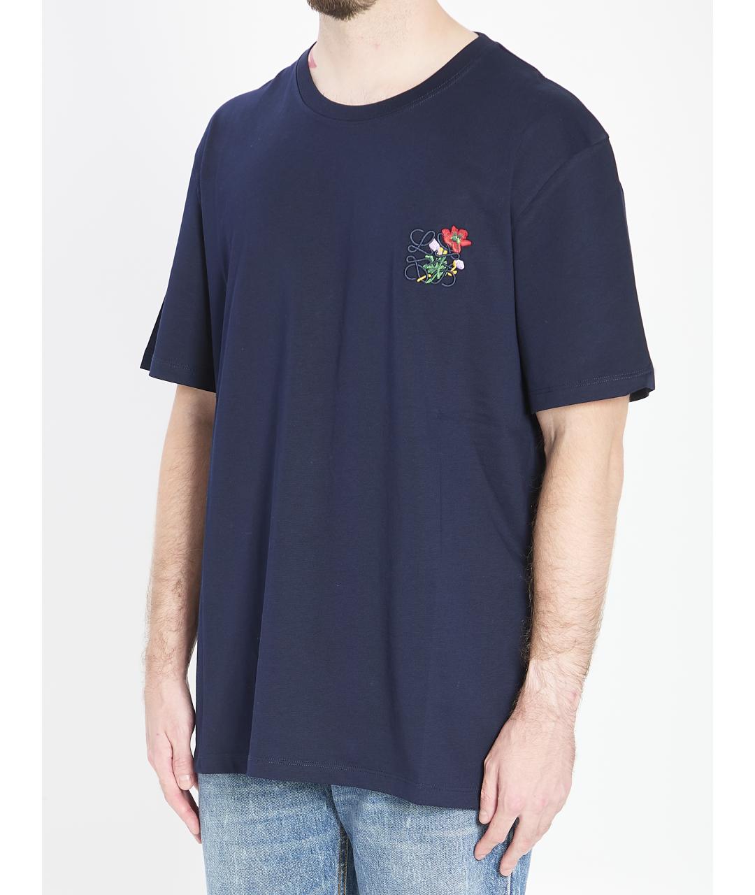 LOEWE Синяя хлопковая футболка, фото 3